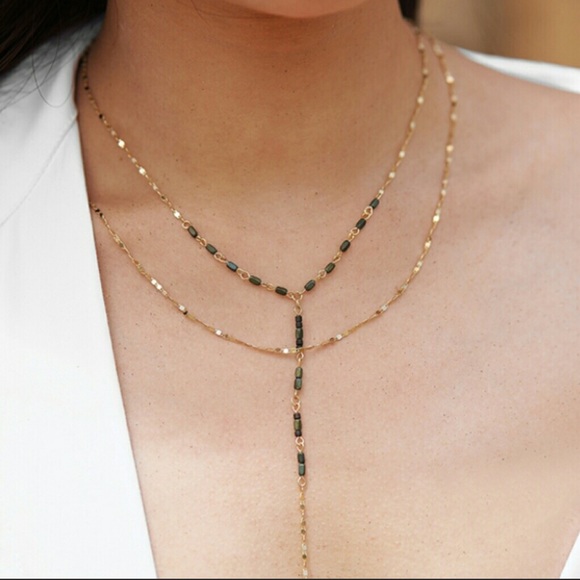 Double Layered Hematite & Howlite Necklace 14k - Picture 2 of 6